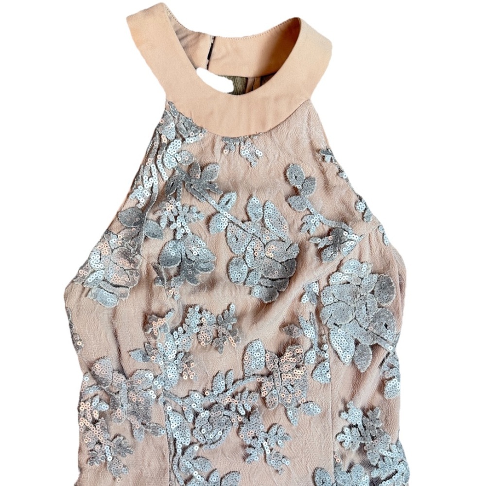 Dress The Population Abbie Mini Sequin Halter Neck Dress Women’s Size Small - Picture 5 of 8